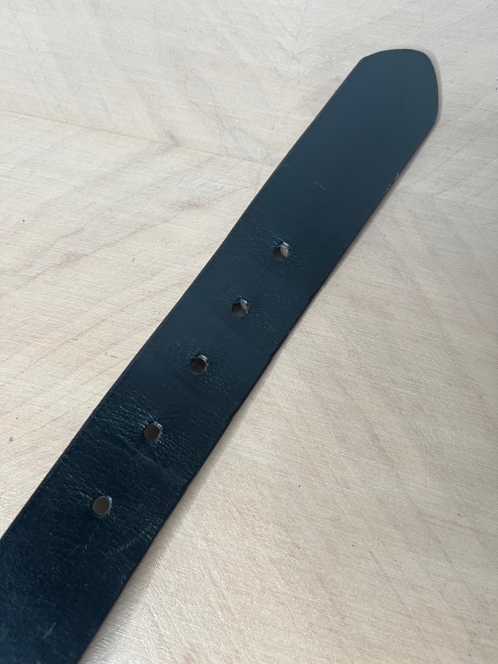 Wide Black Leather Men's Belt - Unbranded Size 36 - Picture 5 of 5